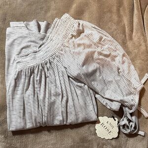 Knox Rose Black and White Striped Off shoulder top